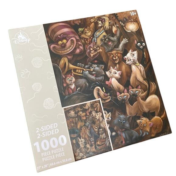 Disney Parks Cats and Dogs Two-Sided Jigsaw Puzzle 1000 Pieces Aristocats New - Picture 8 of 8